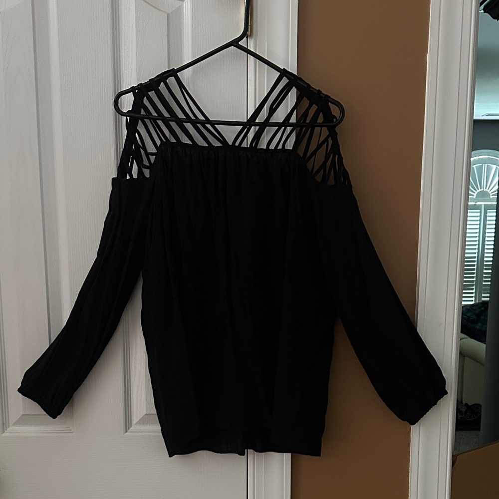 Entro Black Cold Shoulder Blouse